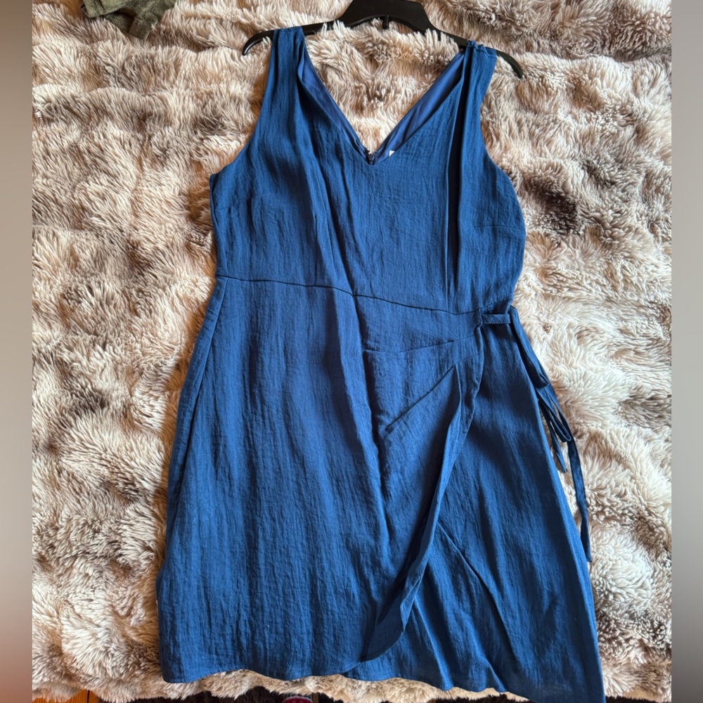Sam Edelman Blue Sleeveless Wrap Mini Dress